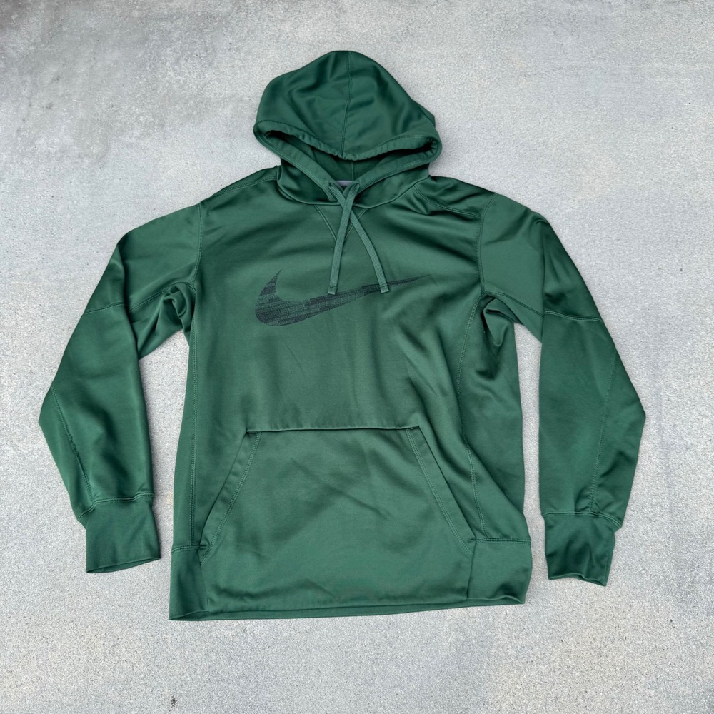 Nike Therma-FIT Mens‎ Green Graphic Swoosh Pullover Hoodie Medium RN56323